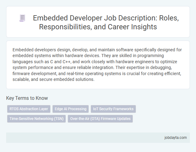 Embedded Developer Job Description: Roles, Responsibilities, and Career Insights