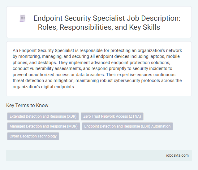 Endpoint Security Specialist Job Description: Roles, Responsibilities, and Key Skills