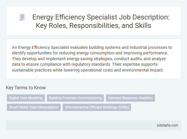 Energy Efficiency Specialist Job Description: Key Roles, Responsibilities, and Skills