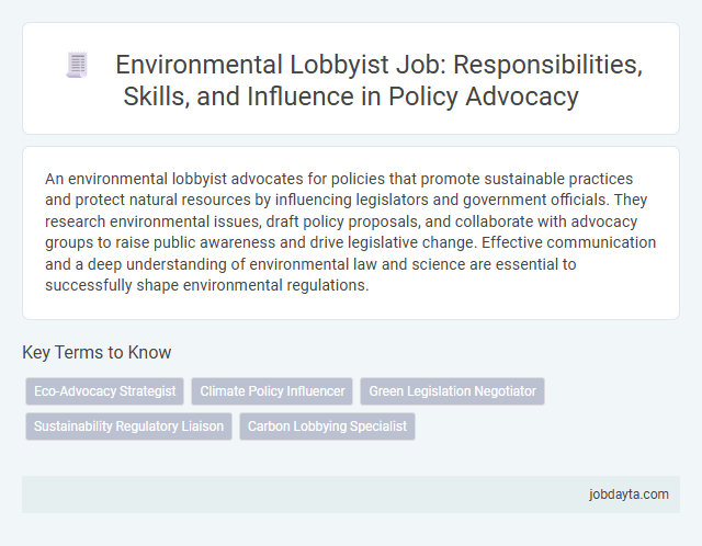 Environmental Lobbyist Job: Responsibilities, Skills, and Influence in Policy Advocacy