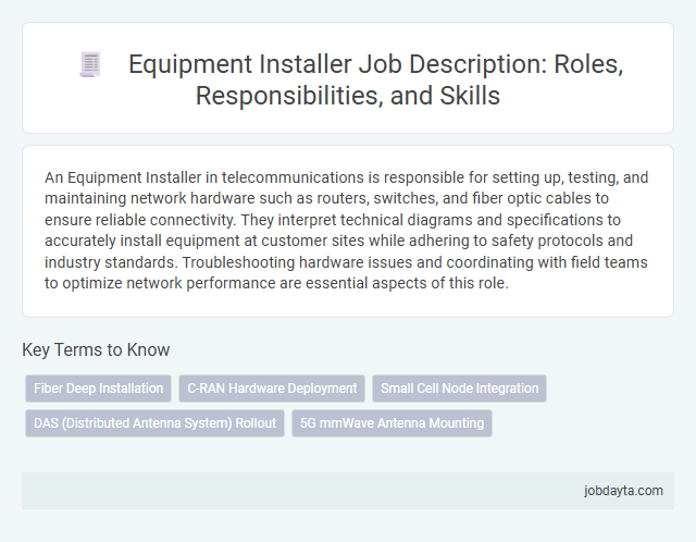 Equipment Installer Job Description: Roles, Responsibilities, and Skills
