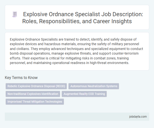 Explosive Ordnance Specialist Job Description: Roles, Responsibilities, and Career Insights