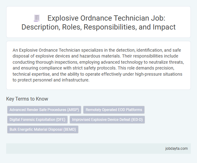 Explosive Ordnance Technician Job: Description, Roles, Responsibilities, and Impact
