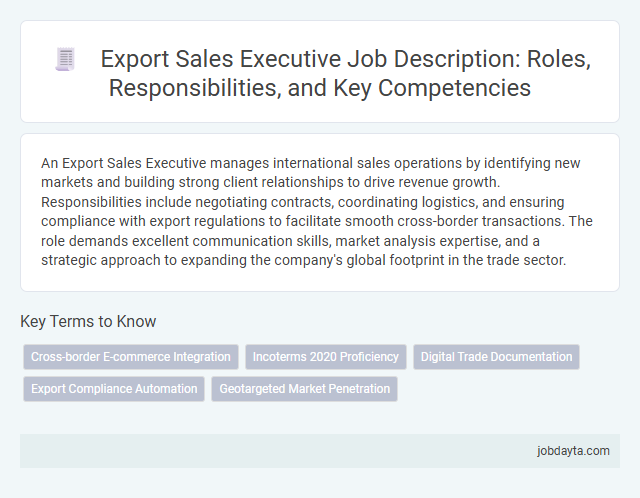 Export Sales Executive Job Description: Roles, Responsibilities, and Key Competencies