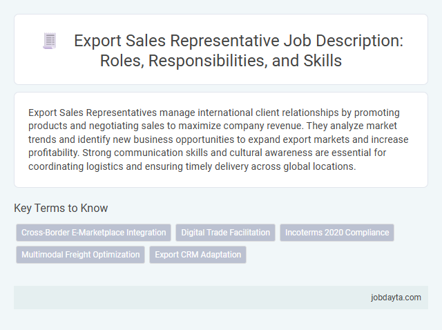 Export Sales Representative Job Description: Roles, Responsibilities, and Skills