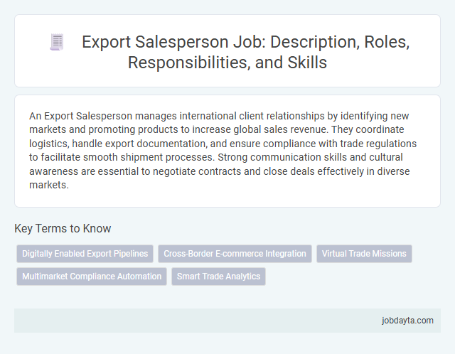Export Salesperson Job: Description, Roles, Responsibilities, and Skills