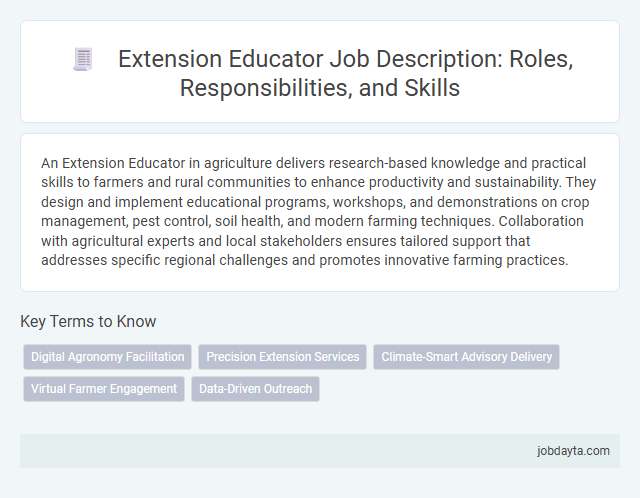 Extension Educator Job Description: Roles, Responsibilities, and Skills
