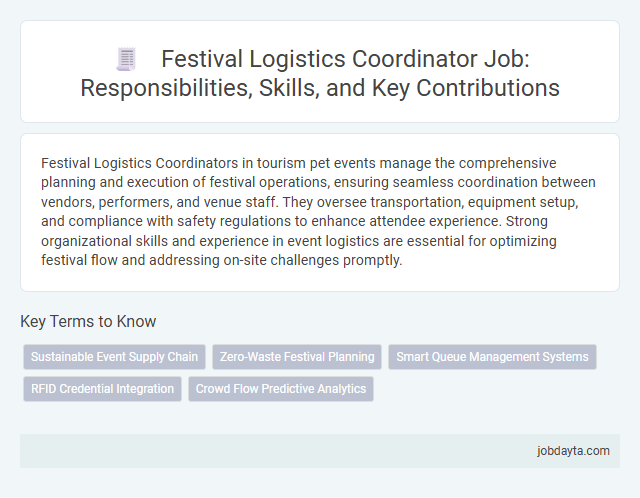 Festival Logistics Coordinator Job: Responsibilities, Skills, and Key Contributions