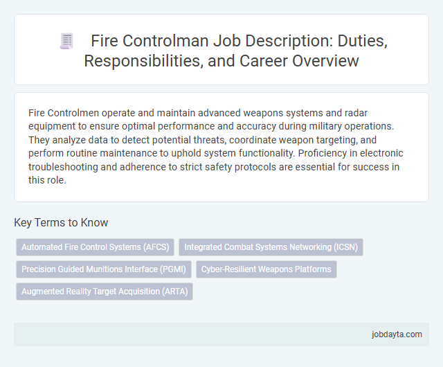 Fire Controlman Job Description: Duties, Responsibilities, and Career Overview