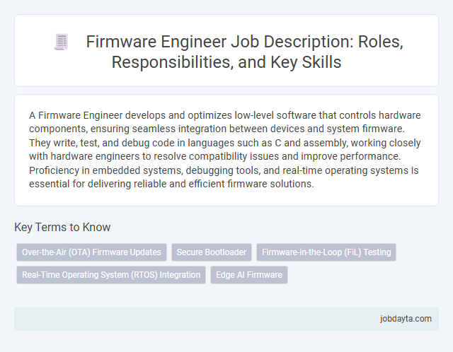 Firmware Engineer Job Description: Roles, Responsibilities, and Key Skills