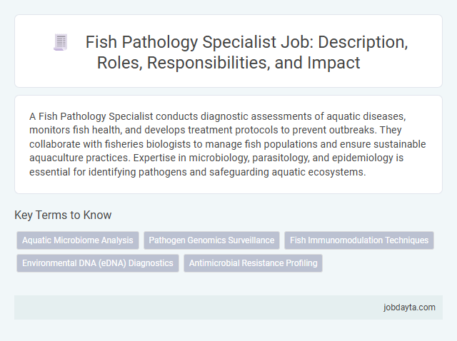 Fish Pathology Specialist Job: Description, Roles, Responsibilities, and Impact