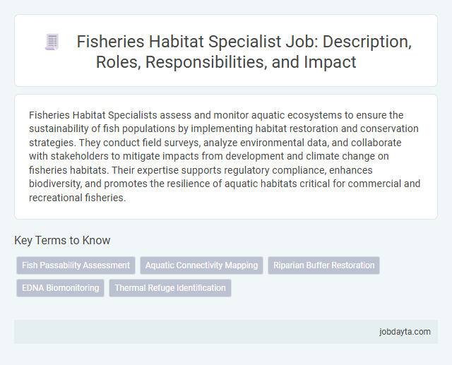 Fisheries Habitat Specialist Job: Description, Roles, Responsibilities, and Impact