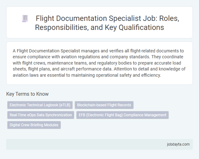 Flight Documentation Specialist Job: Roles, Responsibilities, and Key Qualifications