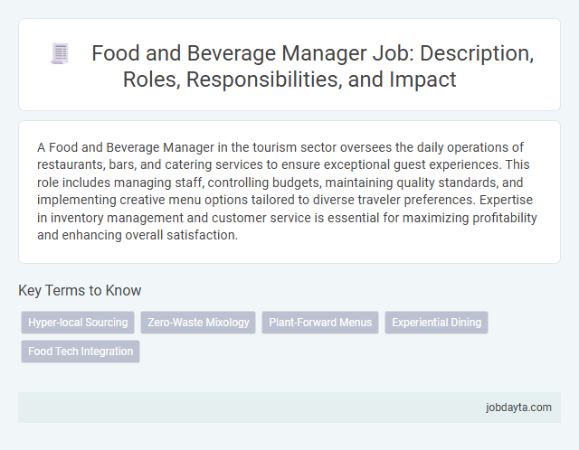 Food and Beverage Manager Job: Description, Roles, Responsibilities, and Impact