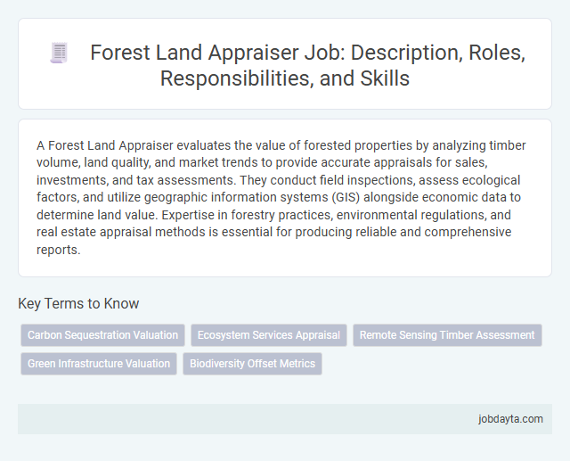 Forest Land Appraiser Job: Description, Roles, Responsibilities, and Skills