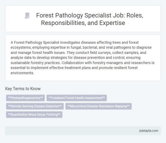 Forest Pathology Specialist Job: Roles, Responsibilities, and Expertise