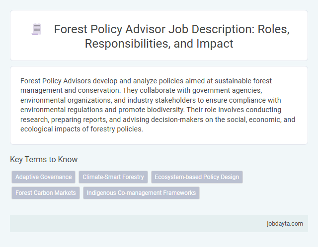 Forest Policy Advisor Job Description: Roles, Responsibilities, and Impact