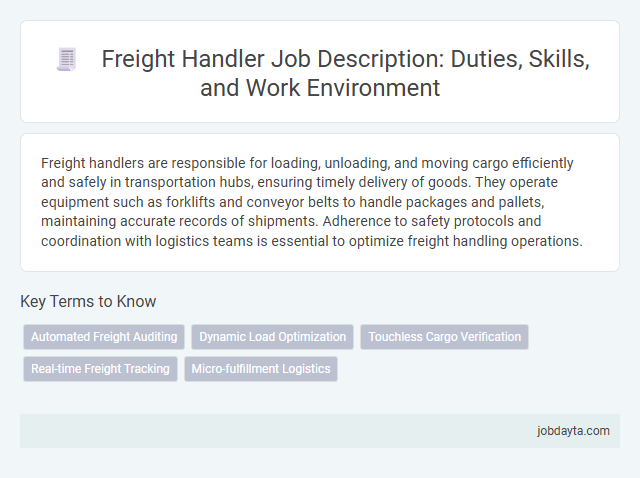Freight Handler Job Description: Duties, Skills, and Work Environment