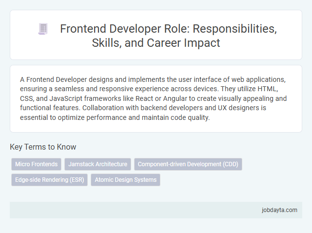 Frontend Developer Role: Responsibilities, Skills, and Career Impact