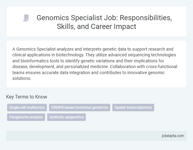 Genomics Specialist Job: Responsibilities, Skills, and Career Impact