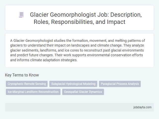 Glacier Geomorphologist Job: Description, Roles, Responsibilities, and Impact