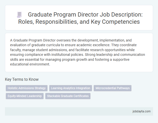Graduate Program Director Job Description: Roles, Responsibilities, and Key Competencies