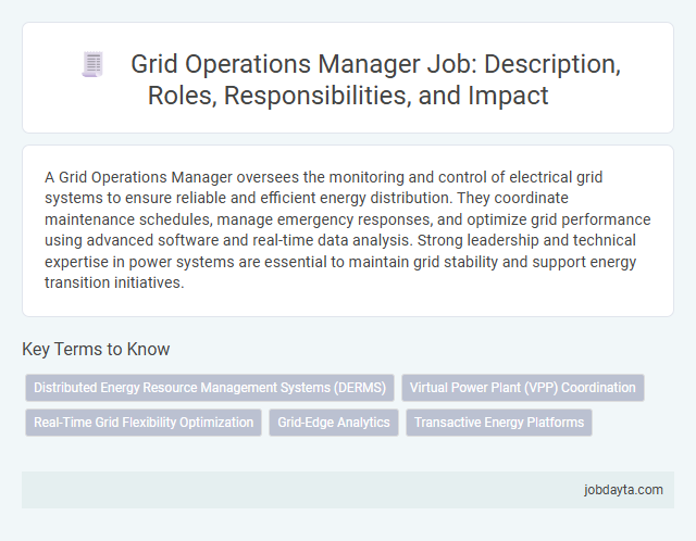 Grid Operations Manager Job: Description, Roles, Responsibilities, and Impact
