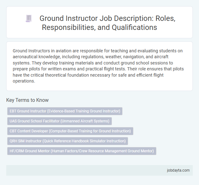 Ground Instructor Job Description: Roles, Responsibilities, and Qualifications