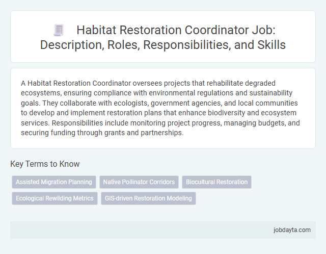 Habitat Restoration Coordinator Job: Description, Roles, Responsibilities, and Skills
