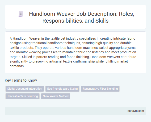 Handloom Weaver Job Description: Roles, Responsibilities, and Skills