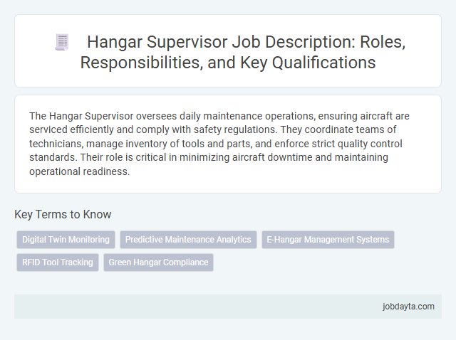 Hangar Supervisor Job Description: Roles, Responsibilities, and Key Qualifications