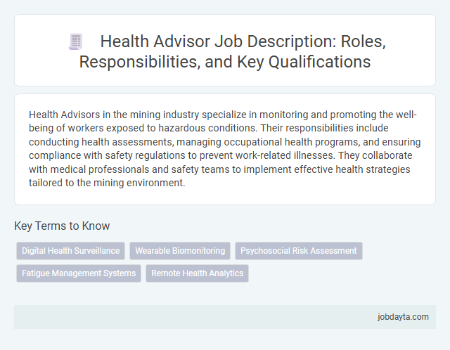 Health Advisor Job Description: Roles, Responsibilities, and Key Qualifications