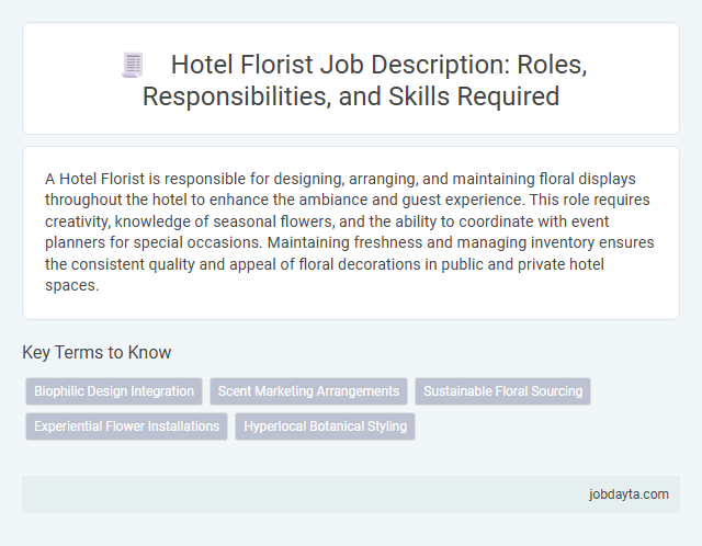 Hotel Florist Job Description: Roles, Responsibilities, and Skills Required