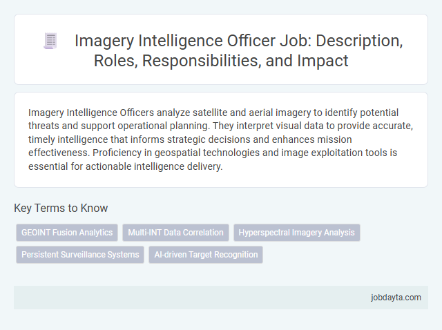 Imagery Intelligence Officer Job: Description, Roles, Responsibilities, and Impact