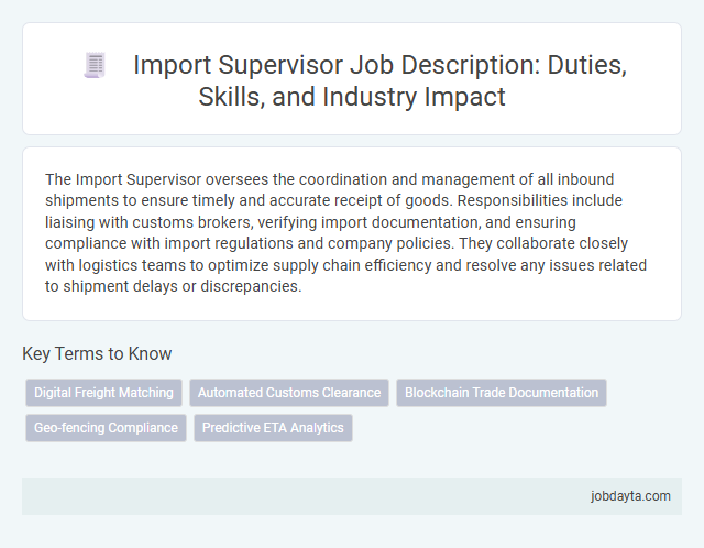 Import Supervisor Job Description: Duties, Skills, and Industry Impact