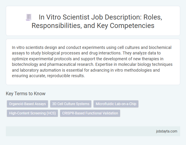 In Vitro Scientist Job Description: Roles, Responsibilities, and Key Competencies
