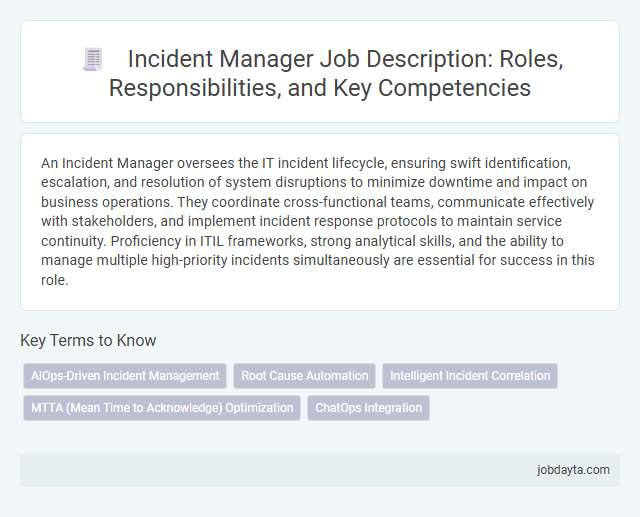 Incident Manager Job Description: Roles, Responsibilities, and Key Competencies
