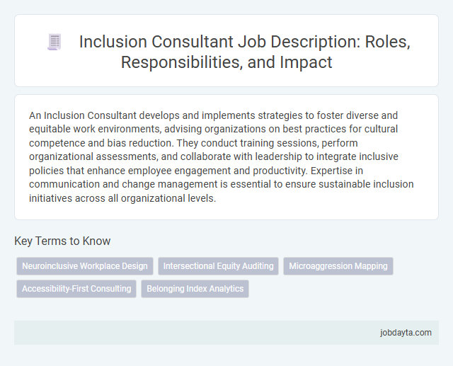 Inclusion Consultant Job Description: Roles, Responsibilities, and Impact