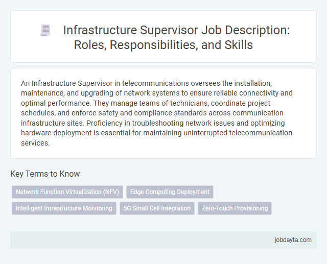 Infrastructure Supervisor Job Description: Roles, Responsibilities, and Skills