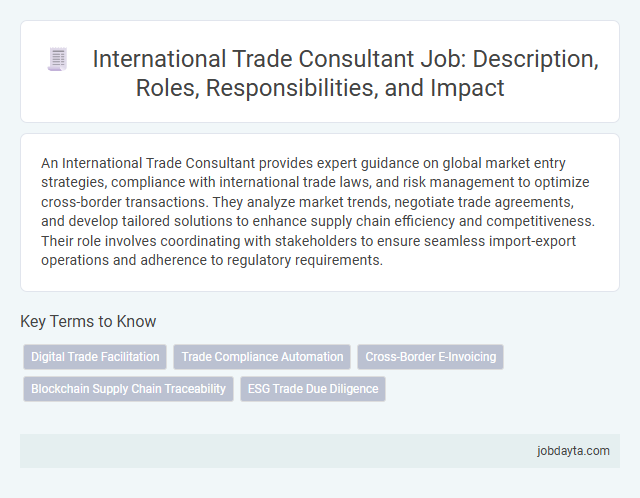International Trade Consultant Job: Description, Roles, Responsibilities, and Impact