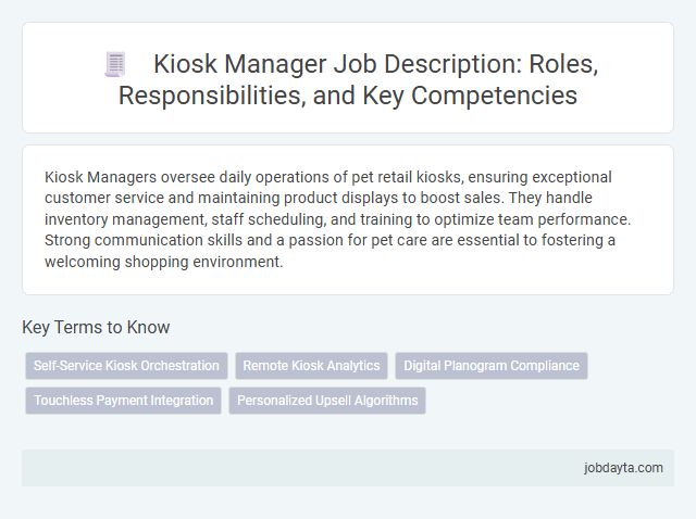 Kiosk Manager Job Description: Roles, Responsibilities, and Key Competencies