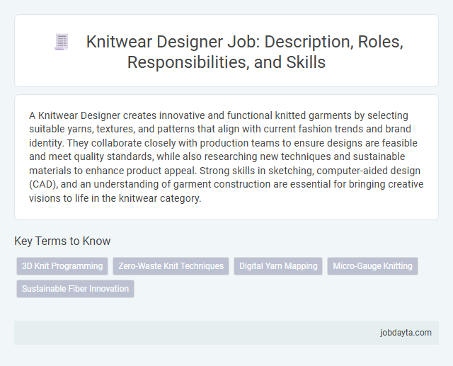 Knitwear Designer Job: Description, Roles, Responsibilities, and Skills