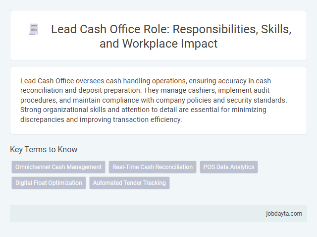 Lead Cash Office Role: Responsibilities, Skills, and Workplace Impact