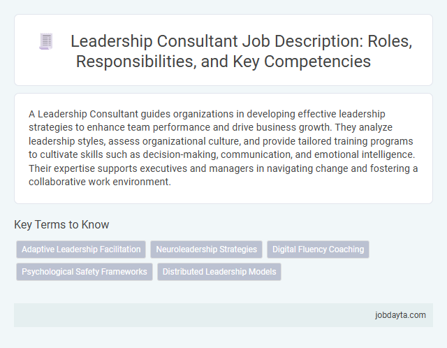 Leadership Consultant Job Description: Roles, Responsibilities, and Key Competencies