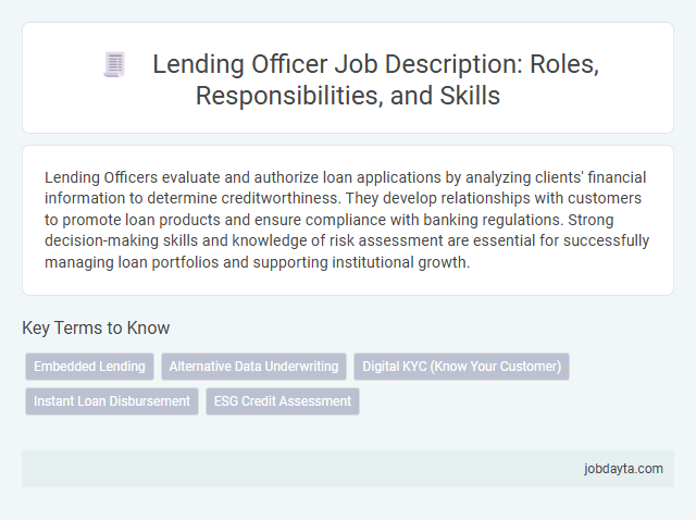 Lending Officer Job Description: Roles, Responsibilities, and Skills
