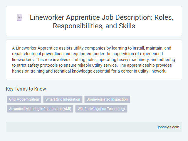 Lineworker Apprentice Job Description: Roles, Responsibilities, and Skills
