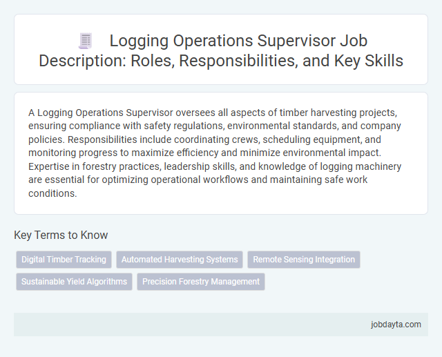 Logging Operations Supervisor Job Description: Roles, Responsibilities, and Key Skills