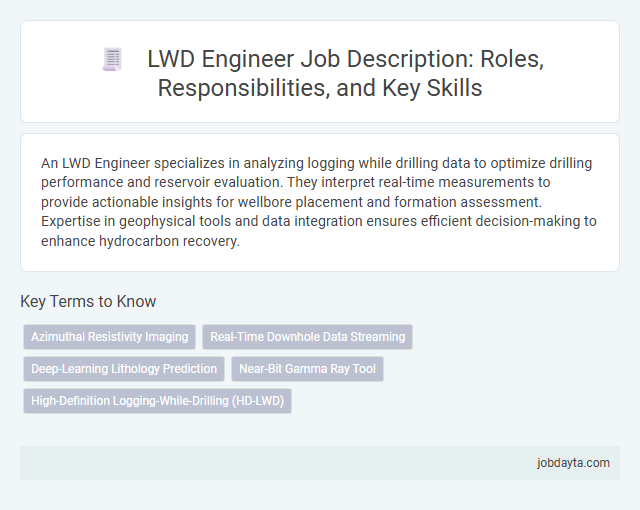 LWD Engineer Job Description: Roles, Responsibilities, and Key Skills
