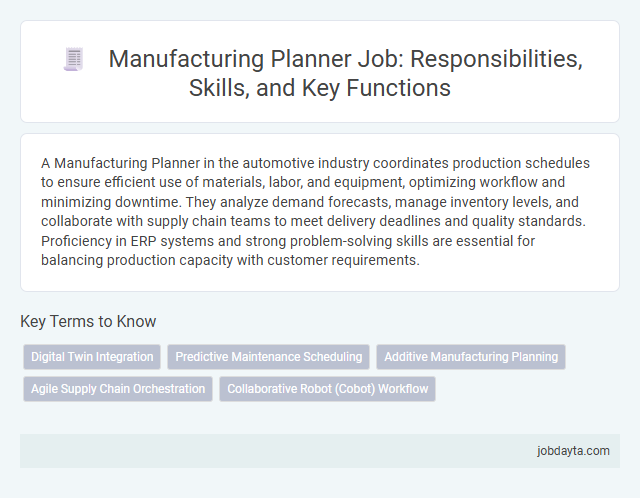 Manufacturing Planner Job: Responsibilities, Skills, and Key Functions