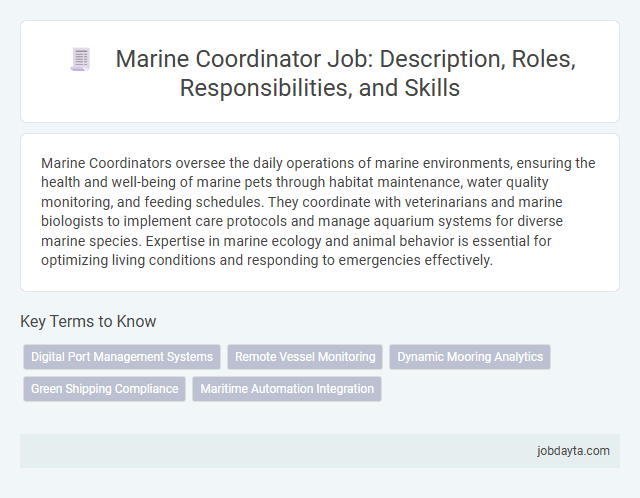 Marine Coordinator Job: Description, Roles, Responsibilities, and Skills